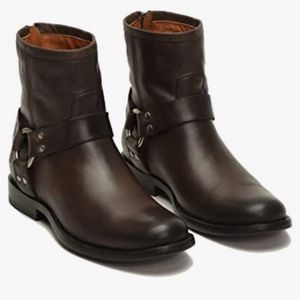 Frye | Phillip Harness Boots, Dark Brown, Size 8